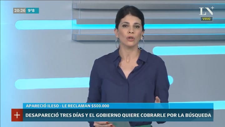 Estaba desaparecido, y le quieren cobrar $500.000 por los tres días que lo buscaron
