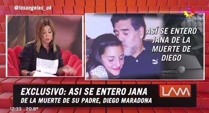 La terrible manera en que Jana Maradona se enteró de la muerte de Diego - Fuente: eltrece