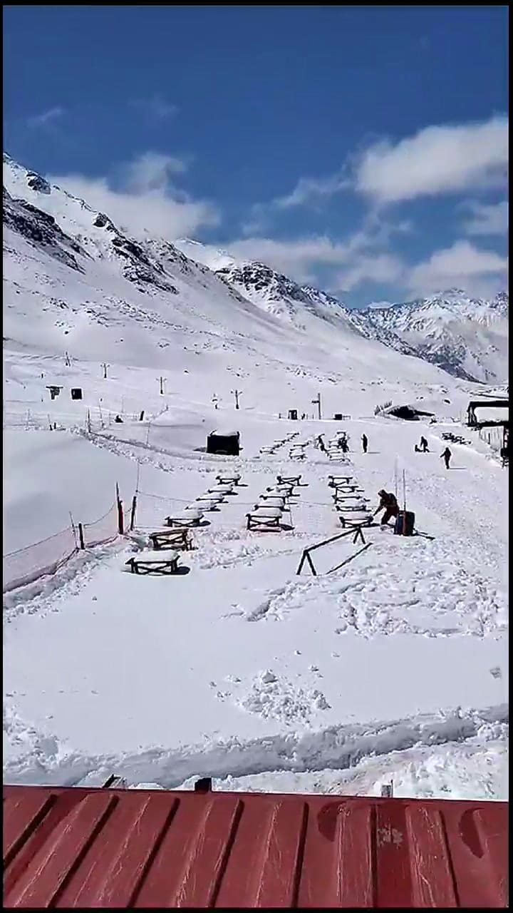 Nieve en Los Puquios, en Mendoza