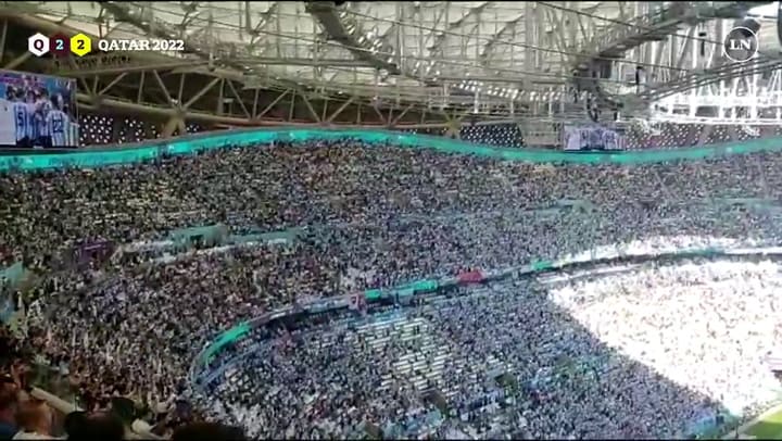 Así se gritó el gol de Messi en el estadio Lusail
