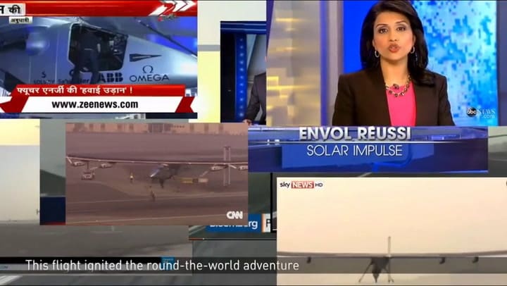 Resumen de la vuelta al mundo en el avión solar en 10 minutos. Crédito: Solar Impulse