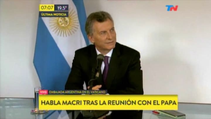 Conferencia de prensa completa de Macri desde la Embajada Argentina en el Vaticano - Fuente TN