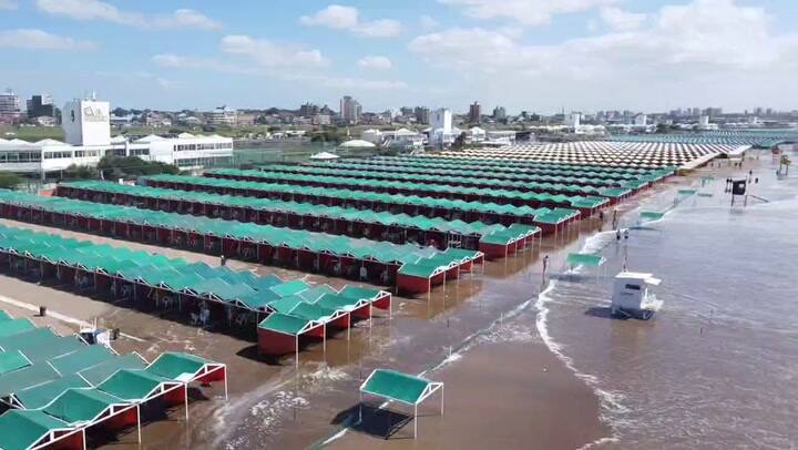 Mar del Plata playa inundada