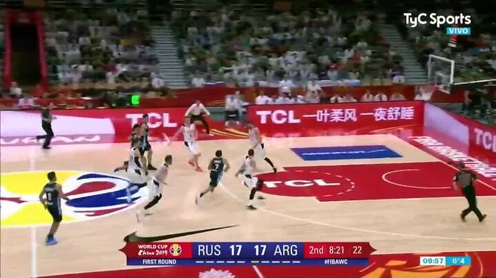 Campazzo por aca, campazzo por allà y adentro!. Fuente: TyC Sports