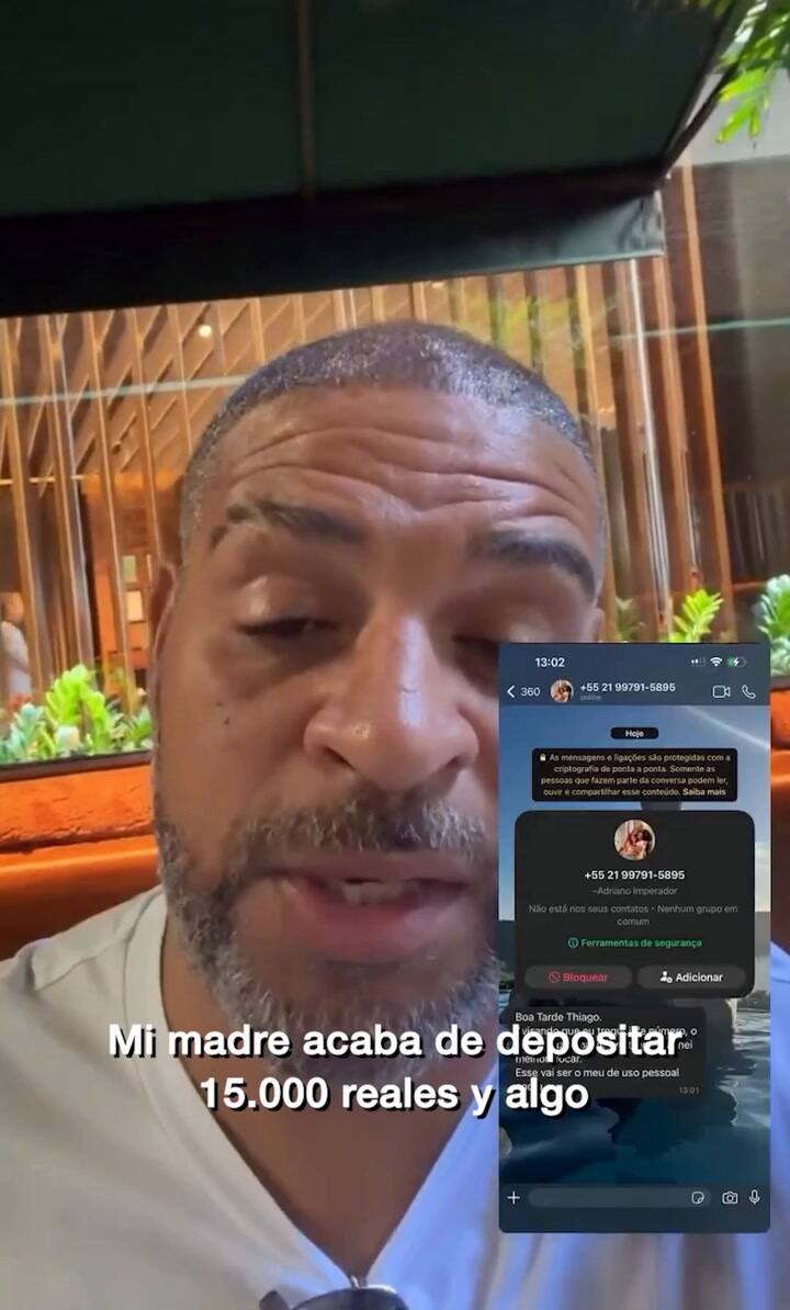 Estafaron a la mamá de Adriano y el exjugador amenazó al ladrón en un video en redes