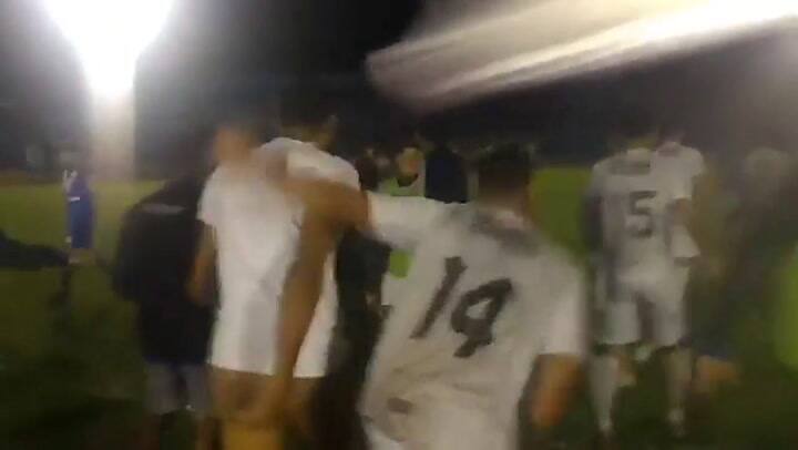 Los festejos de los jugadores de Real Pilar tras la clasificación - Fuente: Twitter Copa Argentina