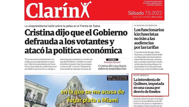 Quilmes: Mayra Mendoza publicó un descargo por las denuncias de lavado