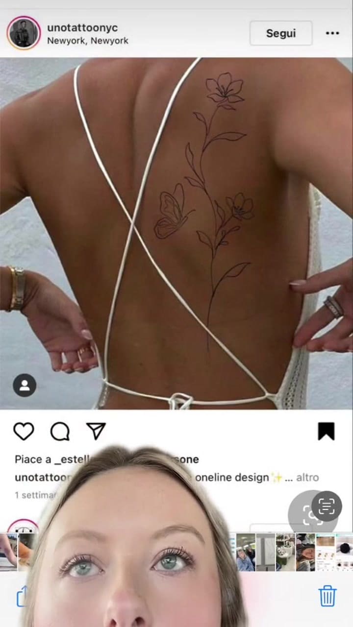 La joven mostró cómo le quedó el tatuaje que la hizo llorar
