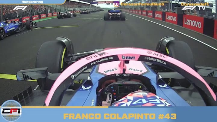 La mala largada de Colapinto en el GP de Hungría