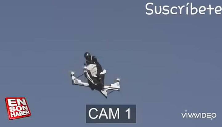 Increíble accidente de una moto voladora en Dubai