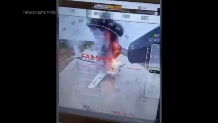 Parte de la destrucción generada por los drones ucranianos en las aeronaves rusas