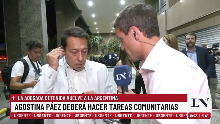 Tras la audiencia, Agostina Páez y su padre hablaron con LN+