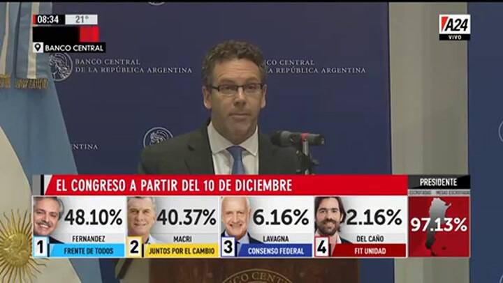 Guido Sandleris anunció nuevas medidas económicas - Gentileza: A24