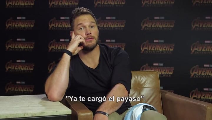 Pratt improvisó algunas frases en español - Fuente YouTube