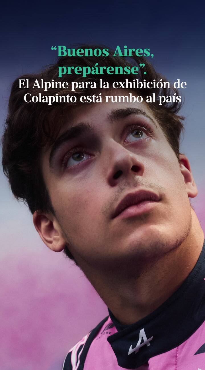 El Alpine para la exhibición de Colapinto en Buenos Aires ya está rumbo al país