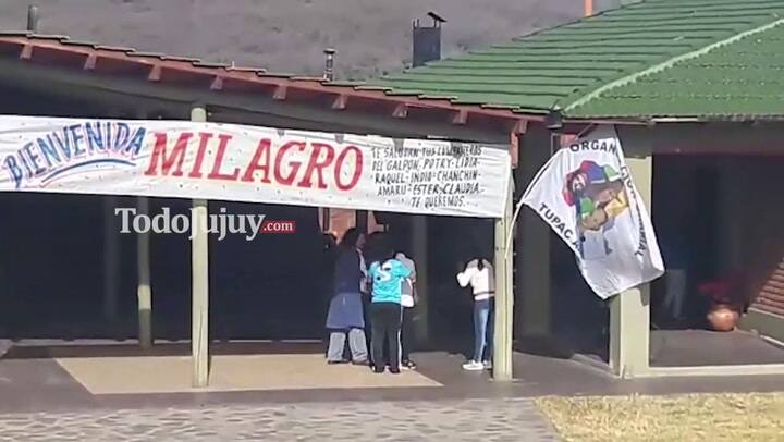 La llegada de Milagro Sala a su casa