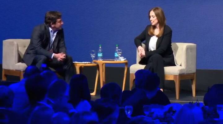 La exposición de María Eugenia Vidal en la apertura del Coloquio de IDEA - Fuente: YouTube