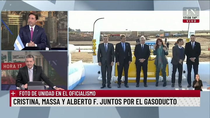 Feinmann observó un detalle en la inauguración del gasoducto Néstor Kirchner