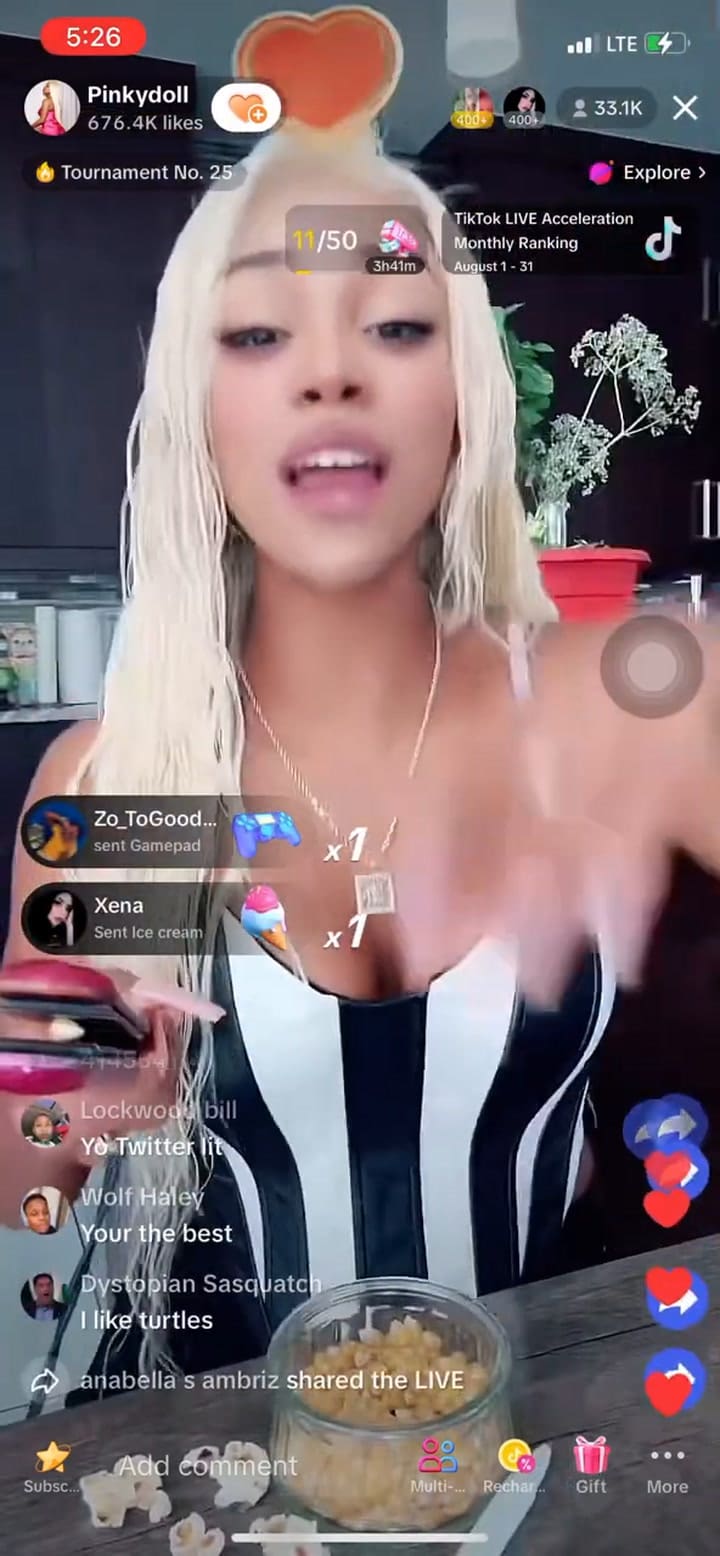 Vivo de Pinkydoll como NPC en TikTok