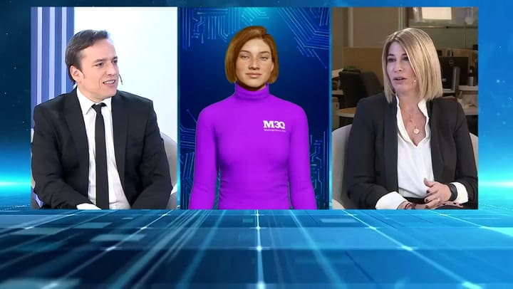 Elena, creada con IA, debutó en el capítulo uno de Management 2030