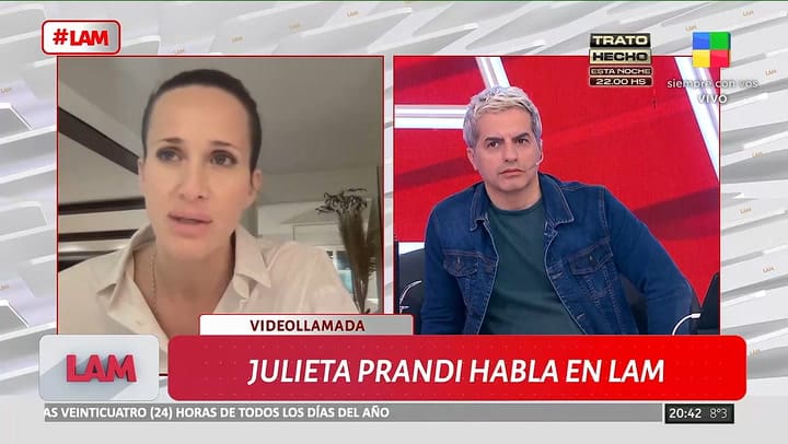 Julieta Prandi contó cómo fue su primera relación con Claudio Contardi