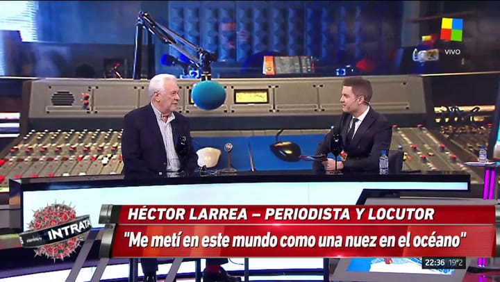 Héctor Larrea habló de su paternidad en Intratables: Fuente: YouTube