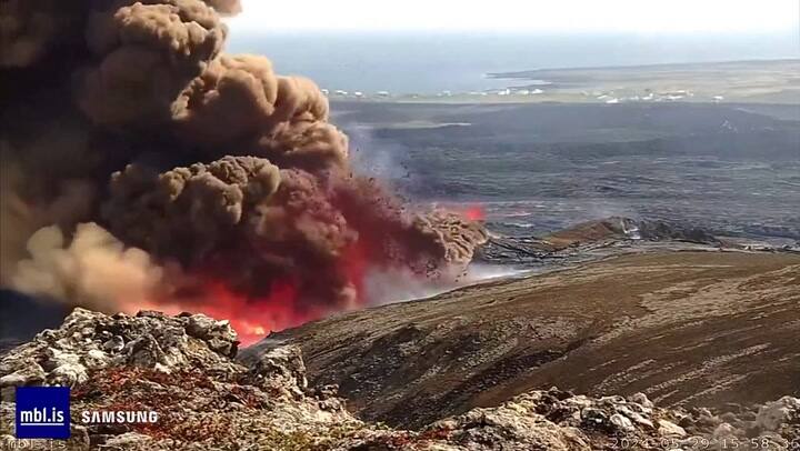 Impactante erupción en Islandia