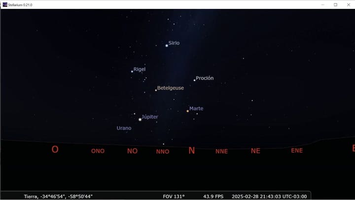 Cielo Del 28 De Febrero - Stellarium
