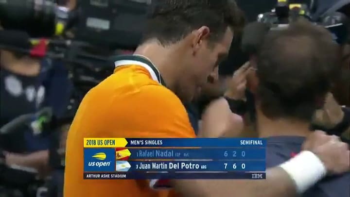 Us Open 2018: el momento en que Nadal se retira y le da el triunfo a Del Potro - Fuente: Twitter