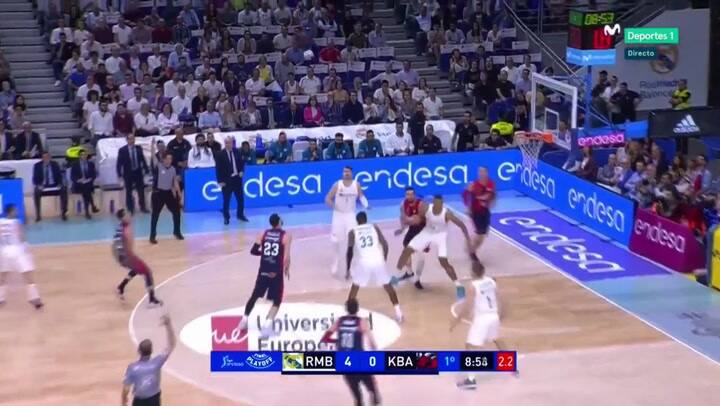 En el primer juego de la final ante Real Madrid - Fuente: Movistar Deportes