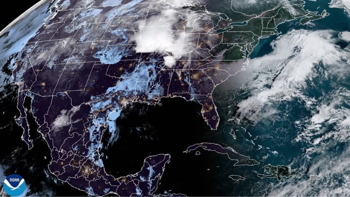 Satélite de la NOAA: tormentas para este lunes 27 de abril en EE.UU.