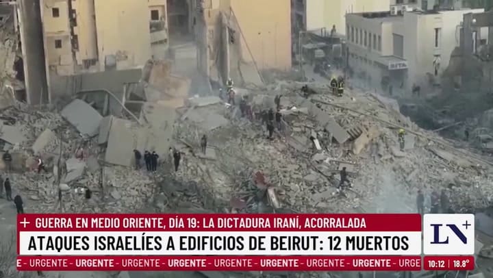 Así fue el ataque de Israel en Beirut que destruyó un edificio