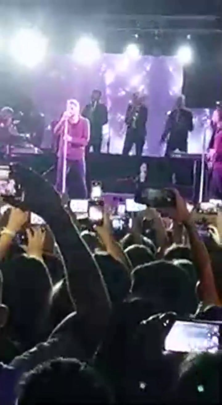 El momento del accidente en el show de La Konga