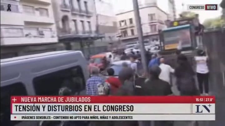 Incidentes en la marcha por jubilados: un detenido