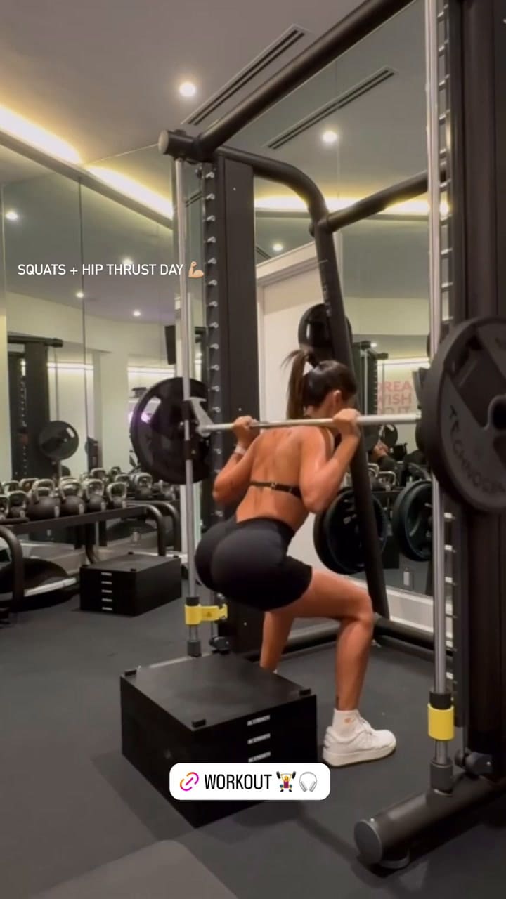 Antonela Roccuzzo compartió un video con su rutina de gimnasio y revolucionó las redes: "Sentadillas y cadera"