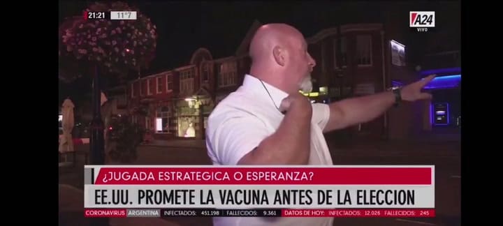 El enojo de Christian Martin con un inglés que le gritó en cámara: 'No te vayas' - Fuente: A24