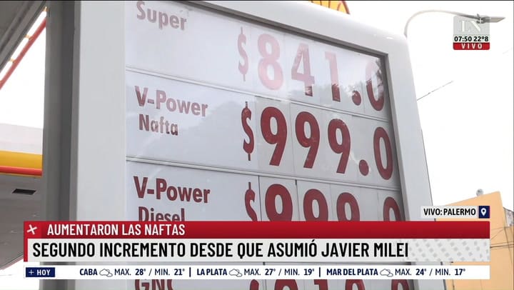 ¿Cuanto cuesta la nafta en enero 2024?