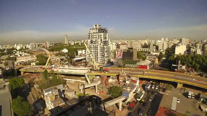 Paso a paso, así se desmontó el puente de Juan B. Justo y Córdoba - Fuente: YouTube
