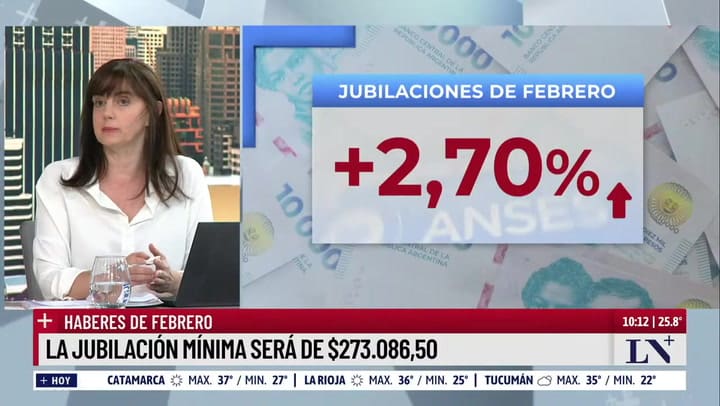 ¿De cuánto es el aumento de las jubilaciones en febrero?