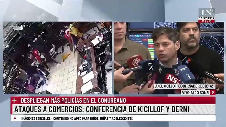 Axel Kicillof reveló que hay 94 detenidos por los saqueos