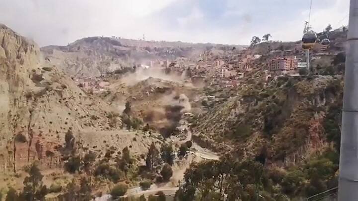 Imágenes del deslizamiento en La Paz