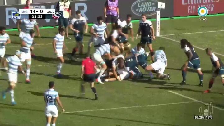Tuculet anotó el 19-0 para Argentina
