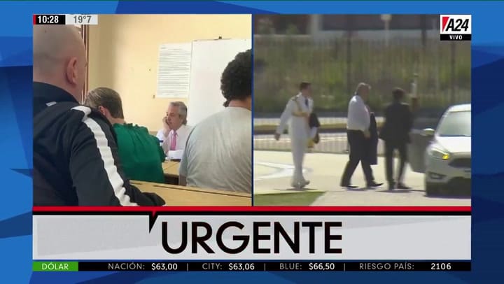 El presidente Alberto Fernández fue a la facultad de Derecho de la UBA a tomar finales - Fuente: A24