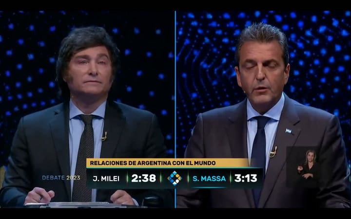 El pifie de Javier Milei en el debate previo al balotaje