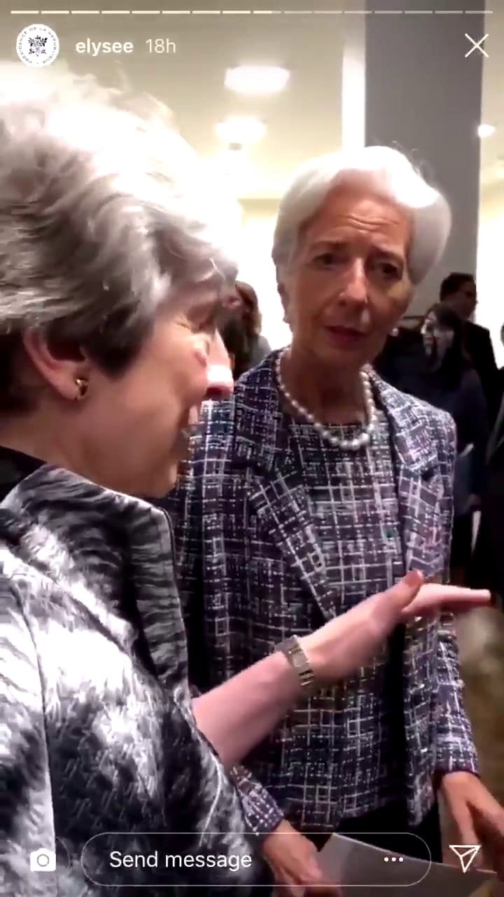 Ivanka Trump se metió en una charla entre May, Lagarde, Macron y Trudeau - Fuente: French Presidenti