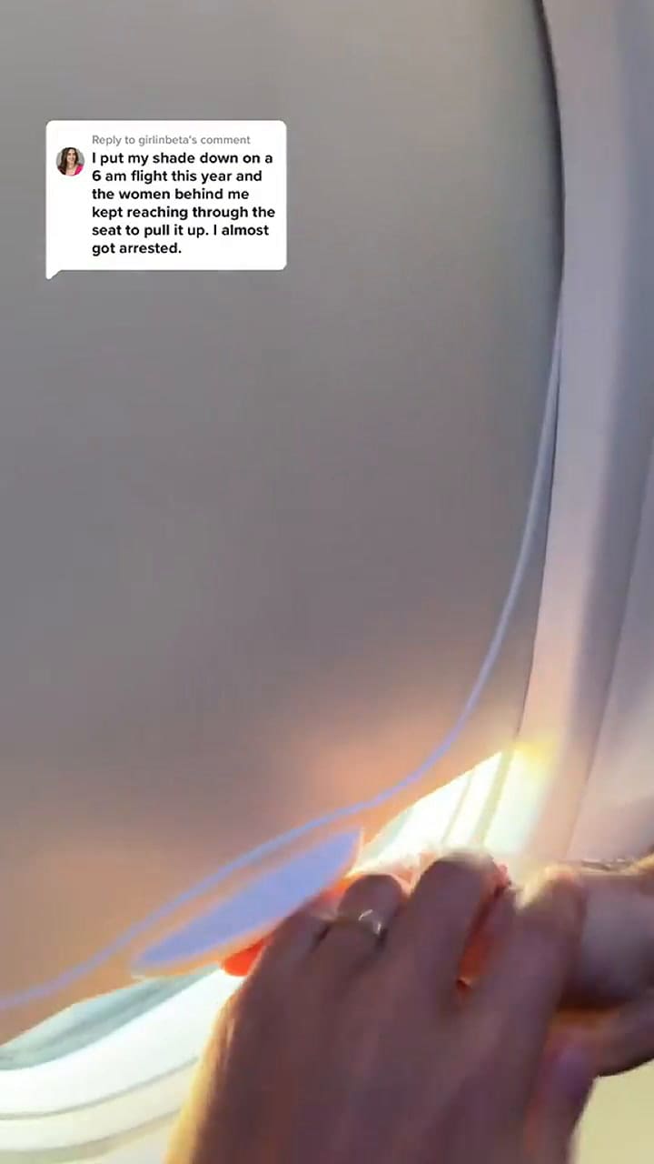 Un tiktoker comparte una incómoda disputa por la persiana del avión