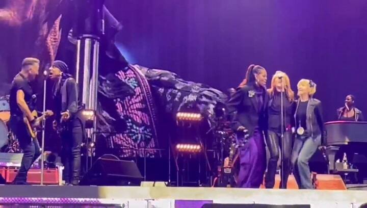 Bruce Springsteen con Michelle Obama, Kate Capshaw y Patti Scialfa