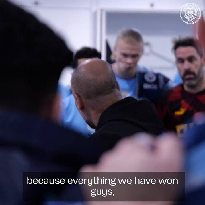 La arenga de Pep Guardiola a los jugadores del Manchester City