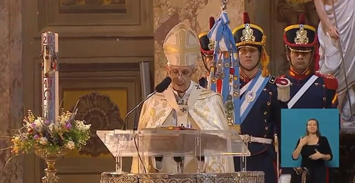 El pedido del arzobispo Poli por 'un gran pacto nacional' en el Tedeum