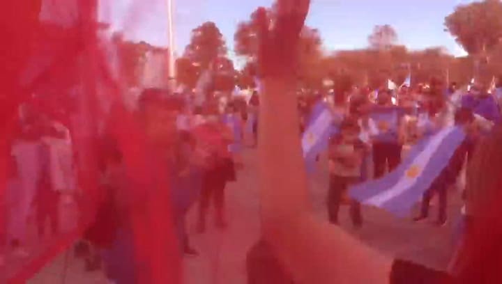 Acto evangélico en el monumento a la Bandera